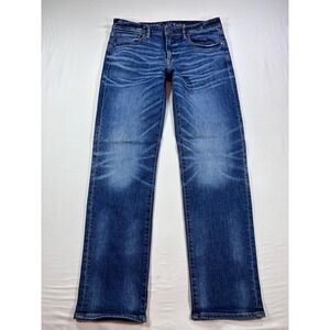 American Eagle Airflex+ Mens Straight Leg Jeans Blue 34x34 Medium Wash Denim